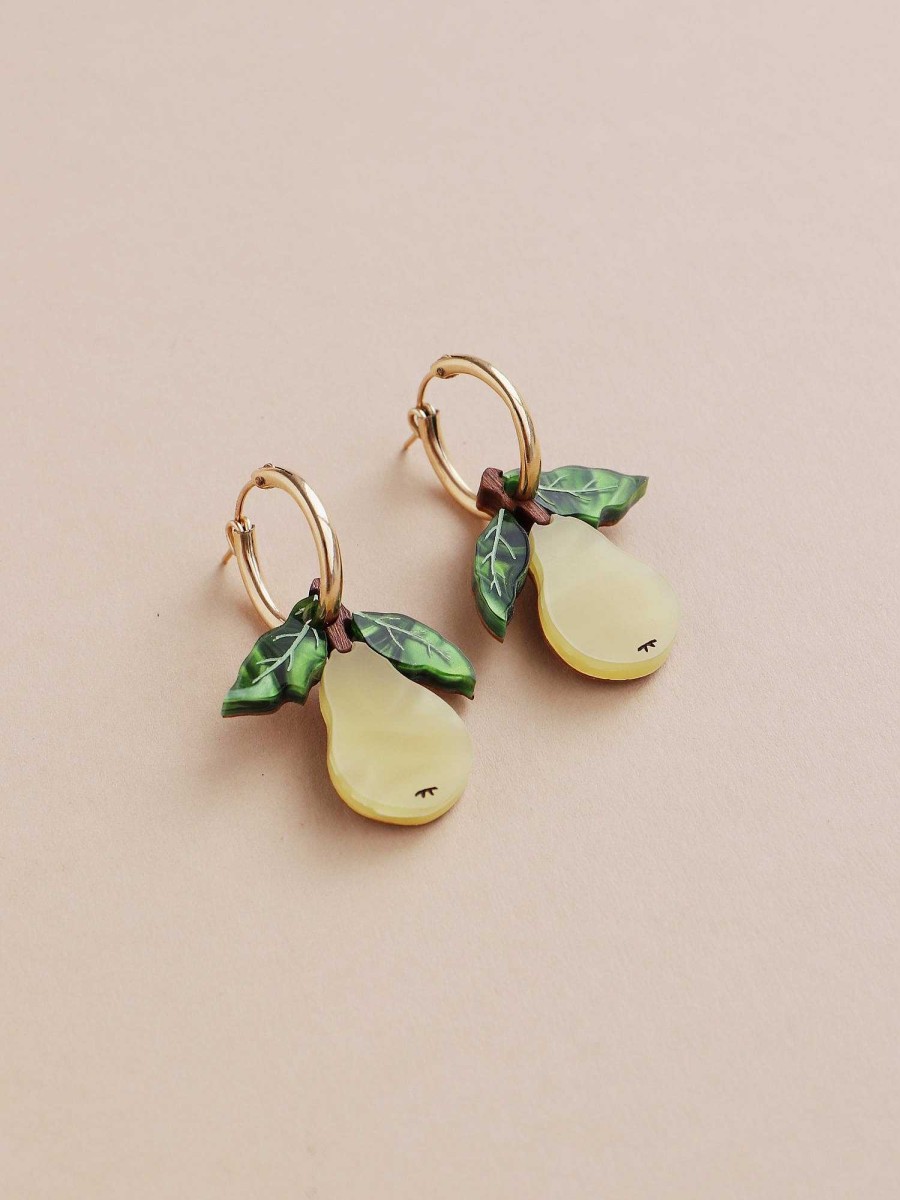 Earrings Wolf & Moon | Pear Hoops Ii