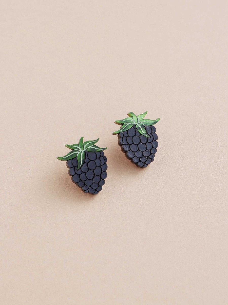 Clip-Ons Wolf & Moon | Blackberry Studs - Clip On