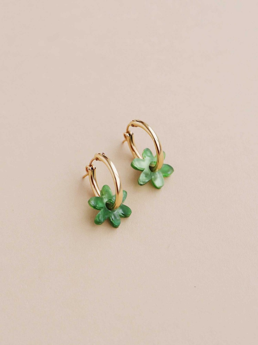 Earrings Wolf & Moon | Mini Caia Hoops In Forest