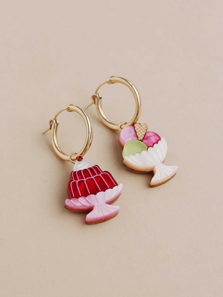 Earrings Wolf & Moon | Jelly & Ice Cream Hoops - Limited Edition