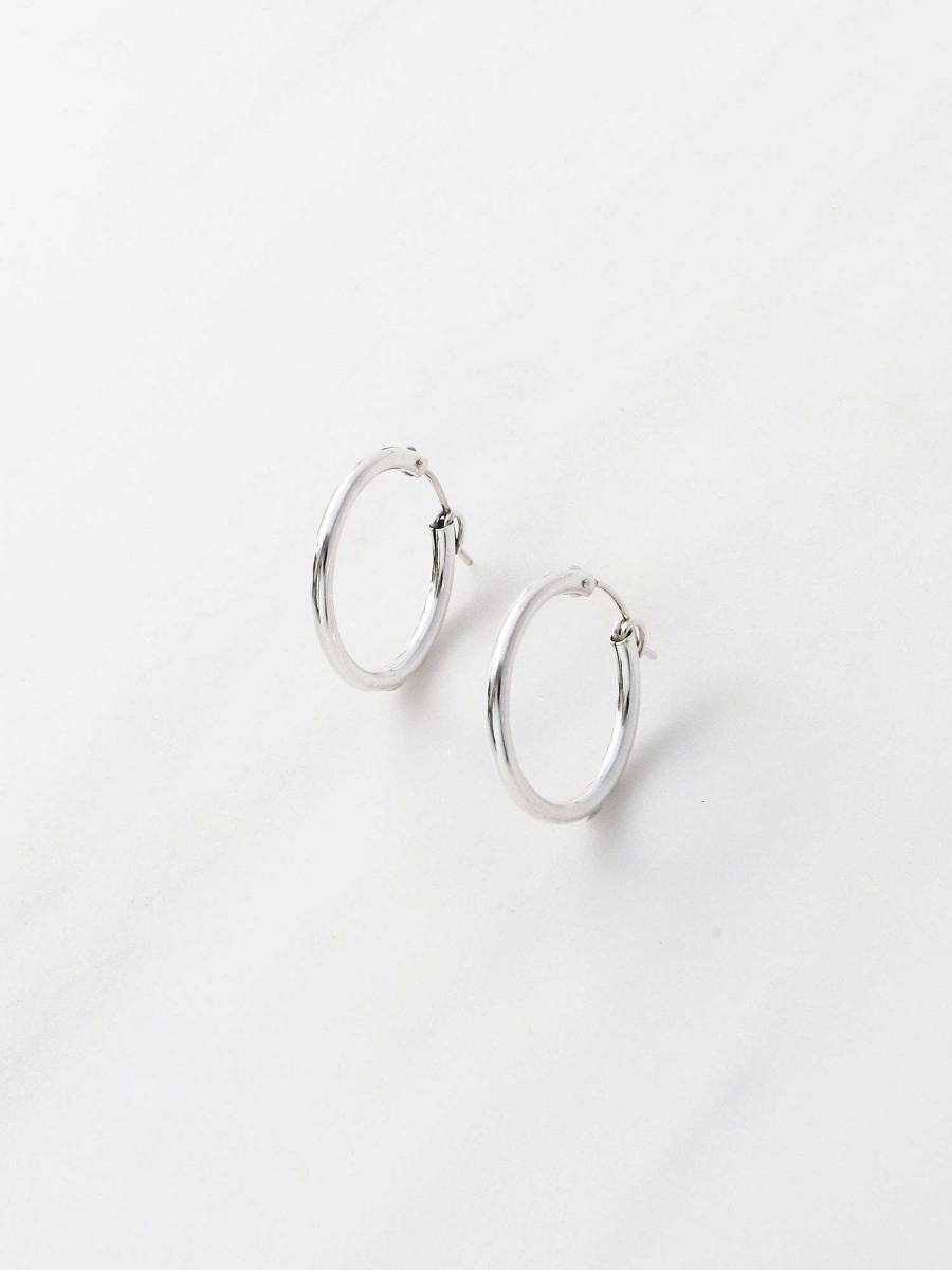 Earrings Wolf & Moon | Sterling Silver Hoops