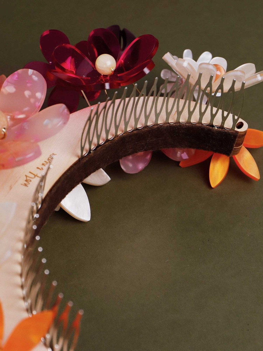 Headpieces Wolf & Moon | Meadow Headpiece In Pink/Orange