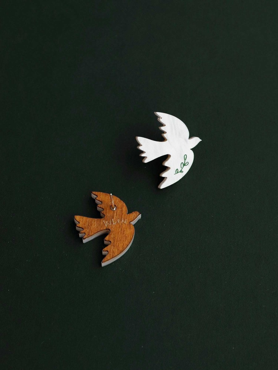 Earrings Wolf & Moon | Dove Studs - Medical Aid For Palestinians Fundraiser