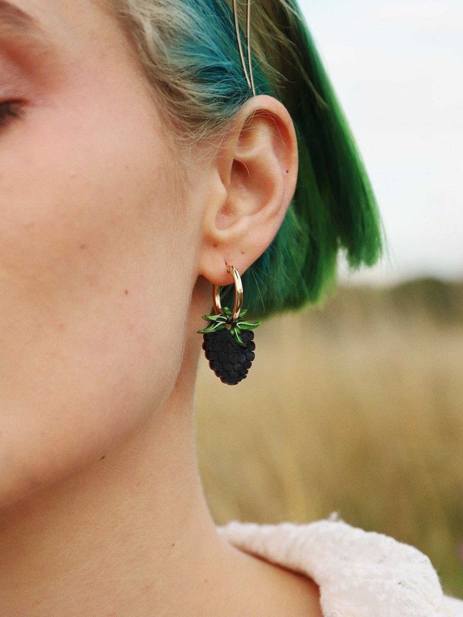 Earrings Wolf & Moon | Apple & Blackberry Hoops