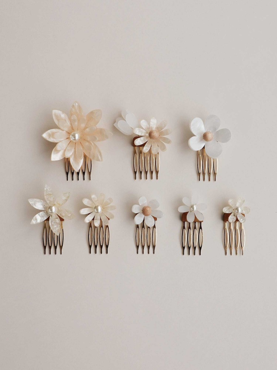 Headpieces Wolf & Moon | Meadow Comb Set In White