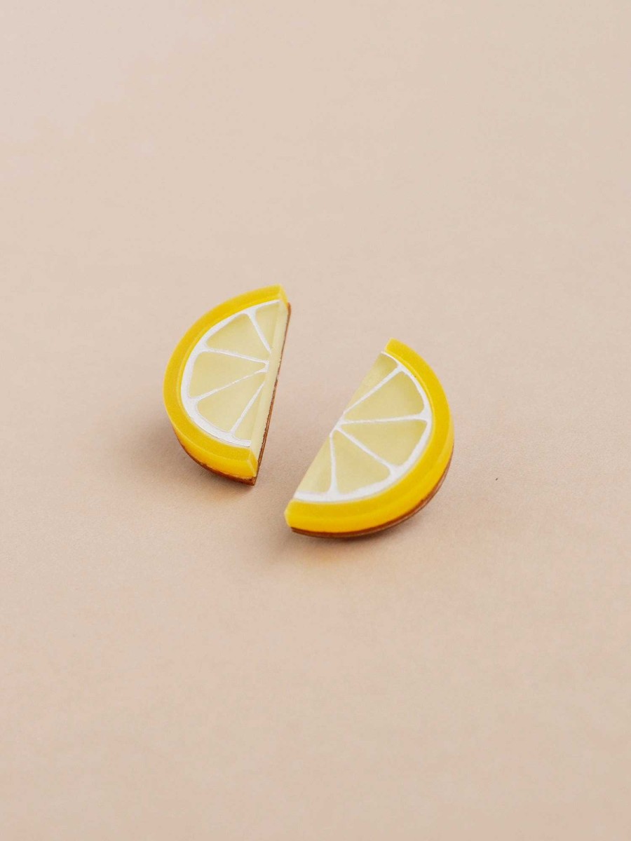 Clip-Ons Wolf & Moon | Lemon Slice Studs - Clip On