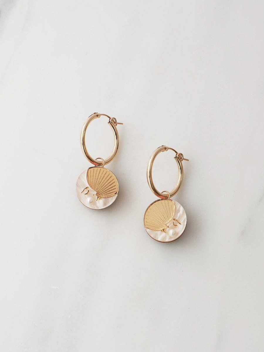 Earrings Wolf & Moon | Moon Ii Hoops - Gold