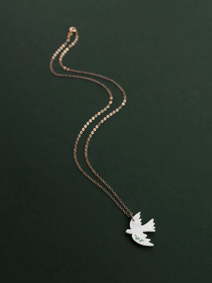 Necklaces Wolf & Moon | Dove Necklace - Medical Aid For Palestinians Fundraiser