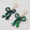 Earrings Wolf & Moon | Bow Statement Hoops In Emerald - Limited Edition