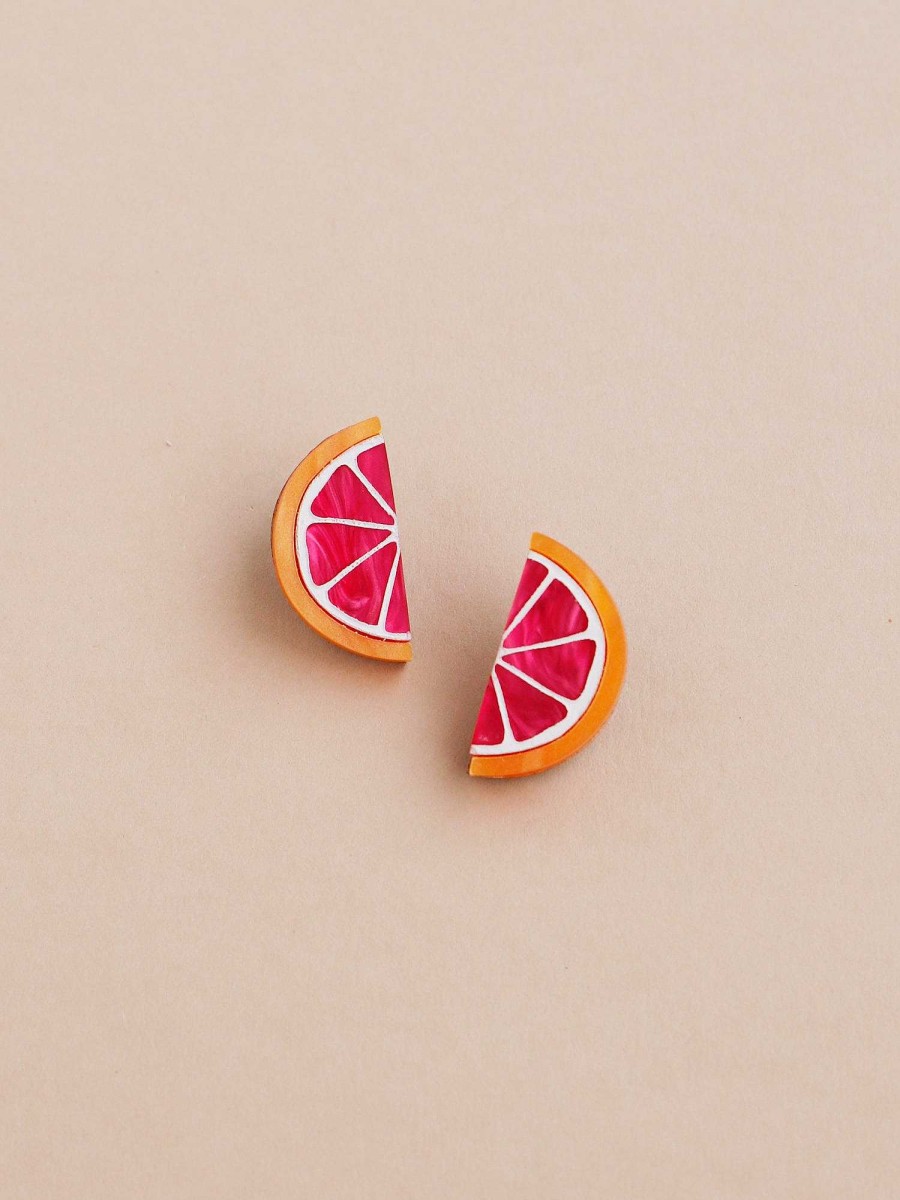 Clip-Ons Wolf & Moon | Grapefruit Slice Studs - Clip On