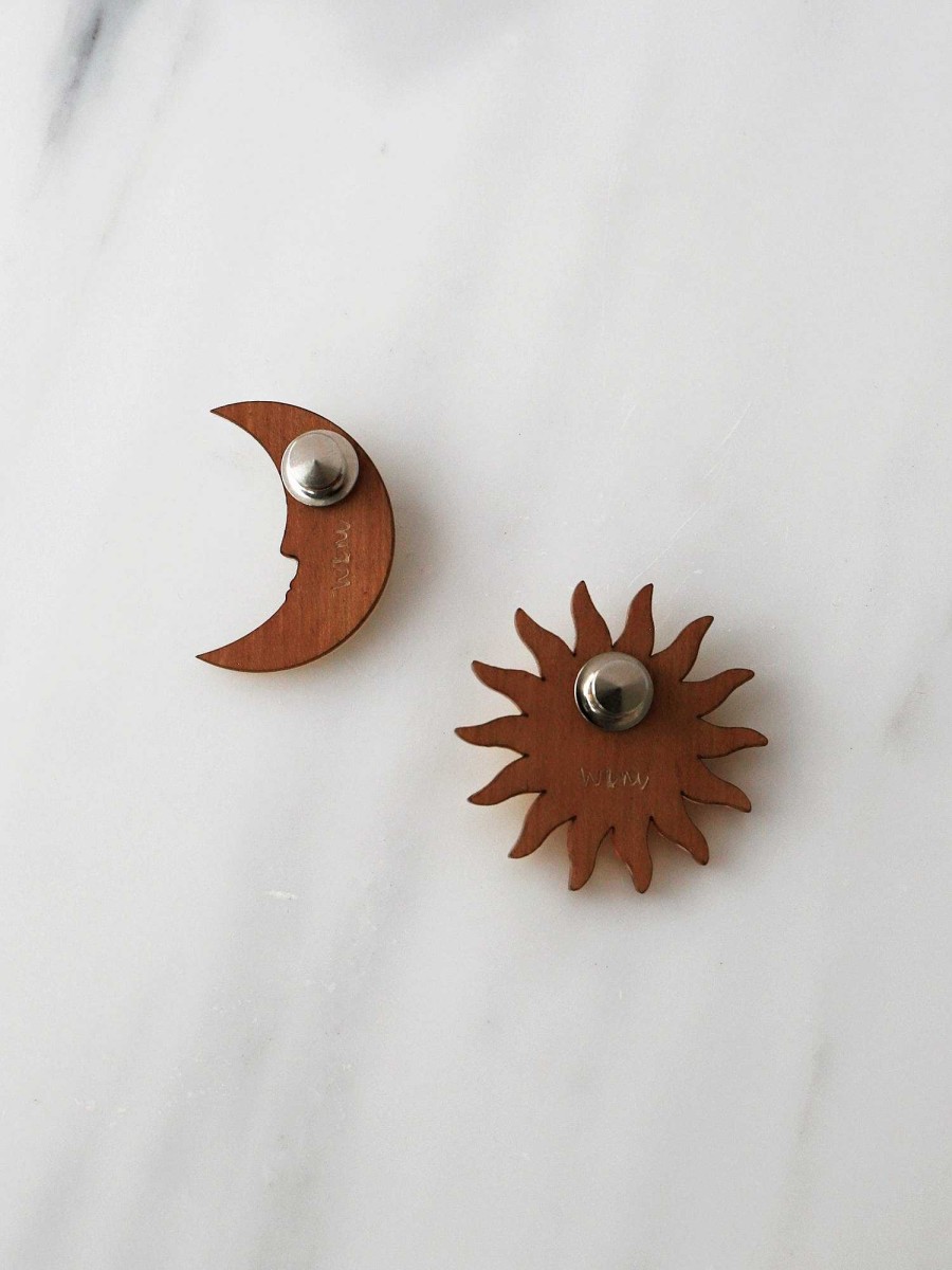 Brooches & Pins Wolf & Moon | Sun & Moon Brooch Set