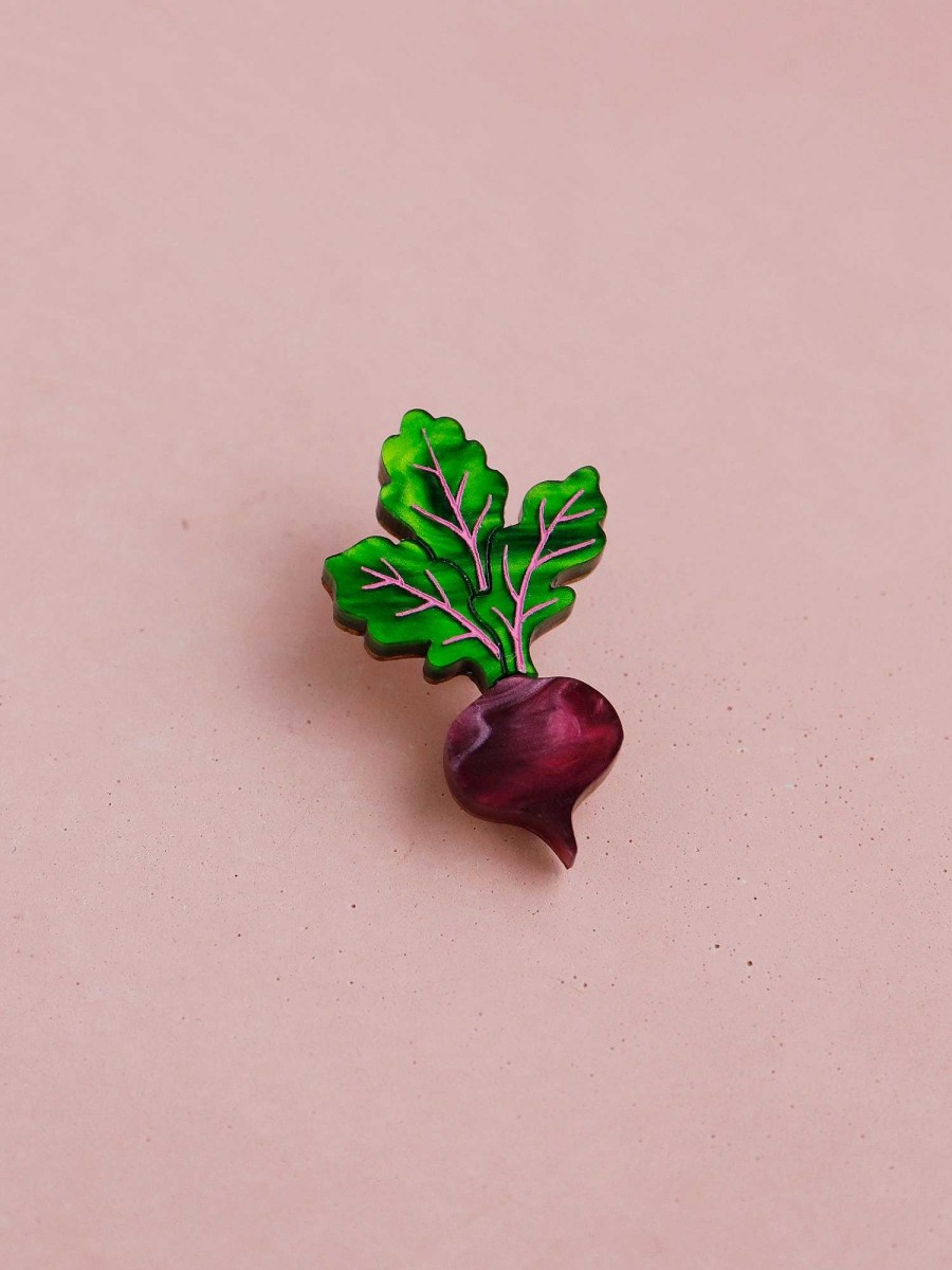 Brooches & Pins Wolf & Moon | Beetroot Pin