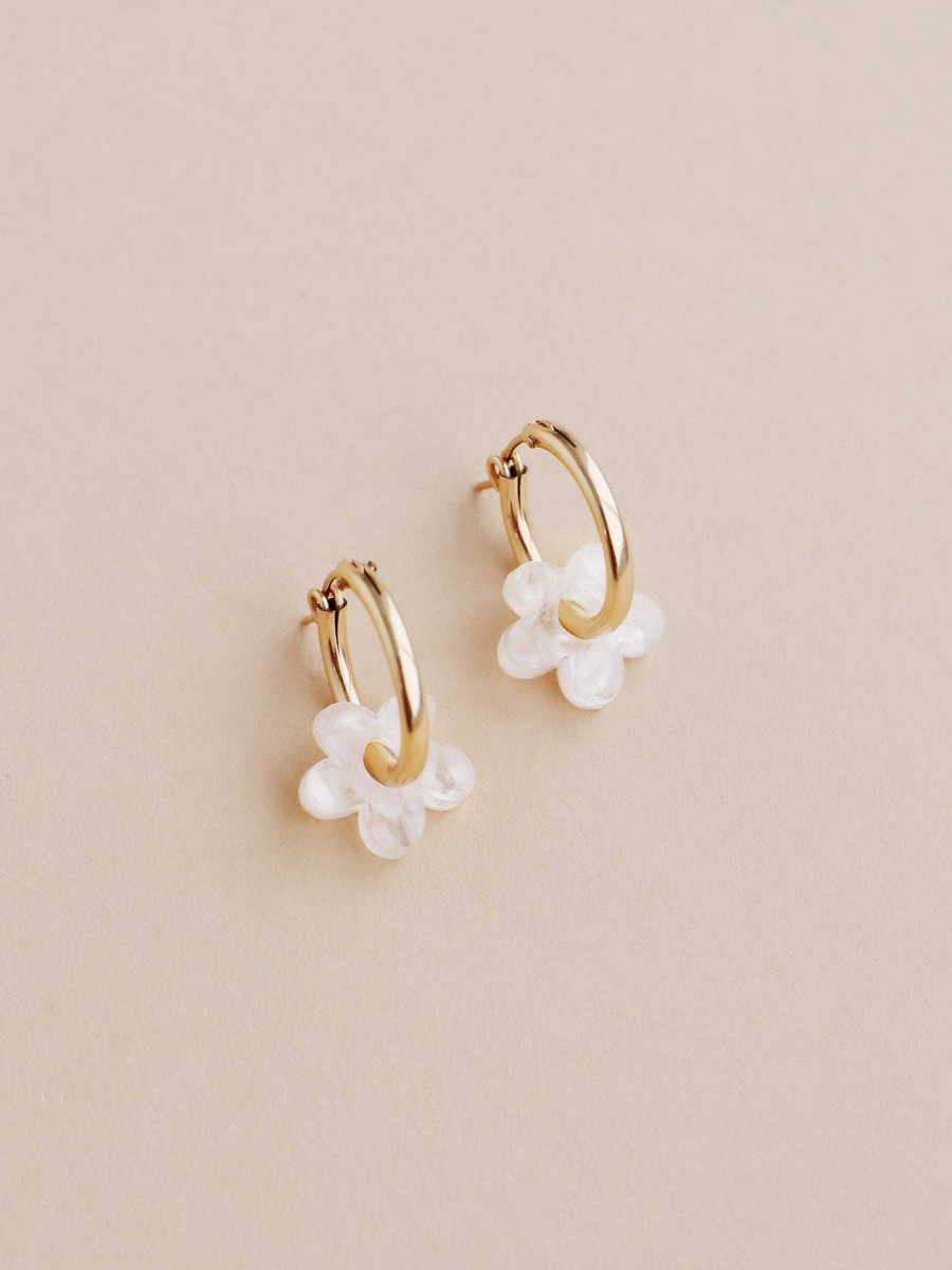 Earrings Wolf & Moon | Mini Nina Hoops In Off-White