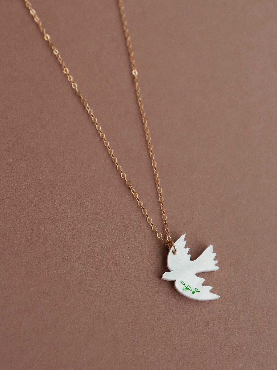 Necklaces Wolf & Moon | Dove Necklace - Medical Aid For Palestinians Fundraiser