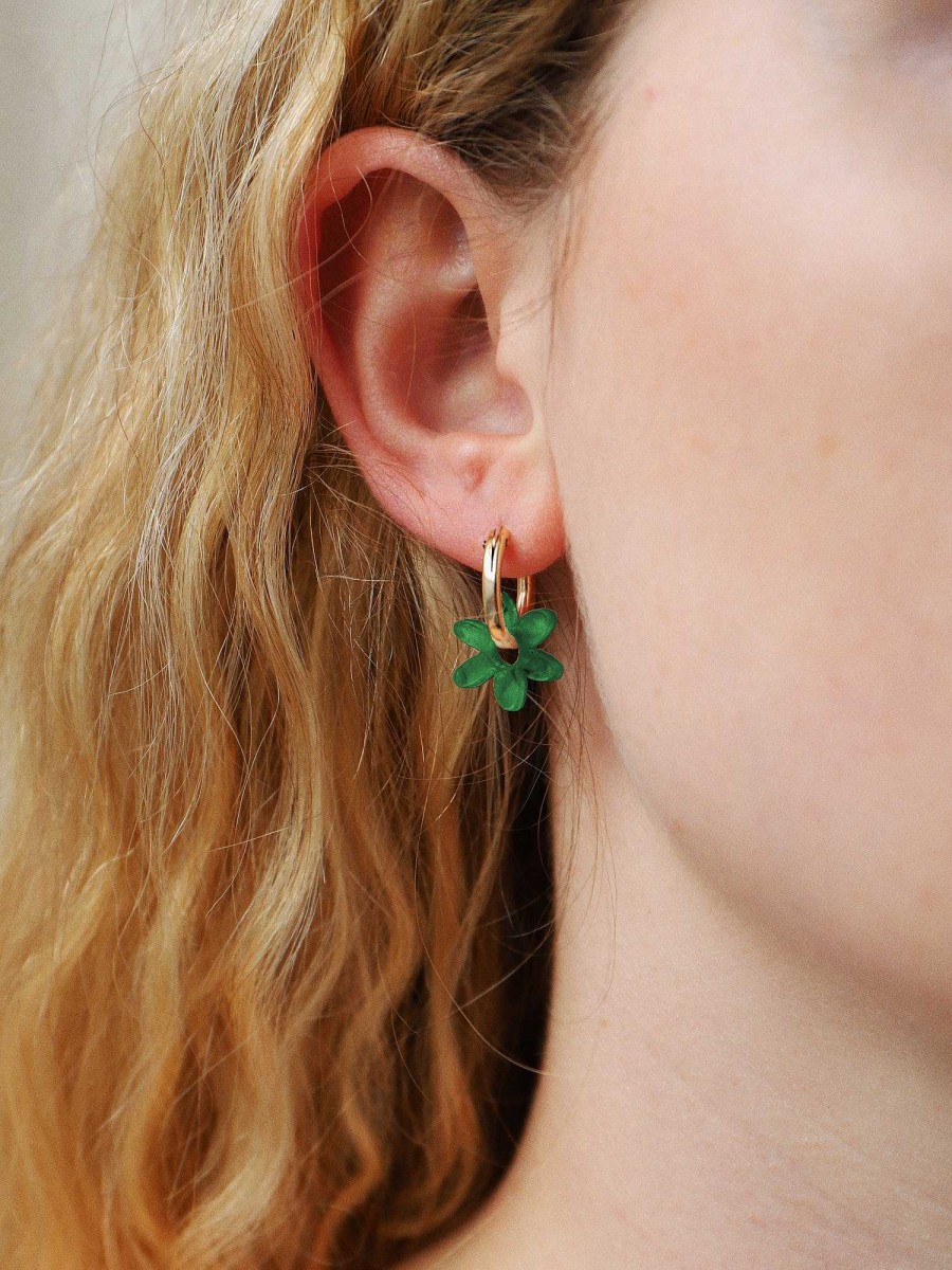 Earrings Wolf & Moon | Mini Caia Hoops In Forest