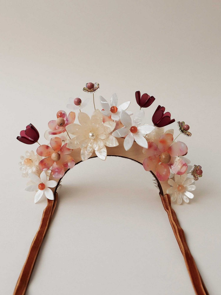 Headpieces Wolf & Moon | Meadow Headpiece In Dusky Pink