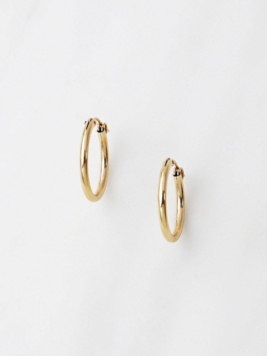 Earrings Wolf & Moon | Gold-Filled Hoops