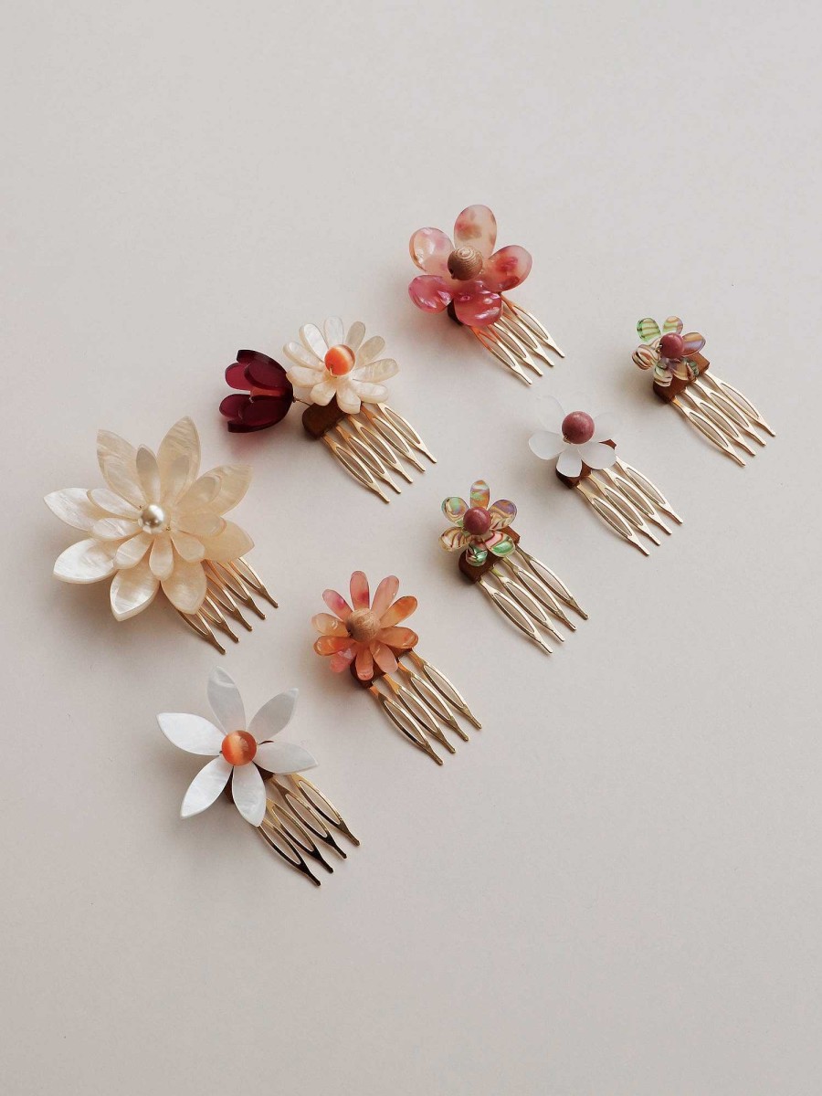 Hair Clips Wolf & Moon | Meadow Comb Set In Dusky Pink