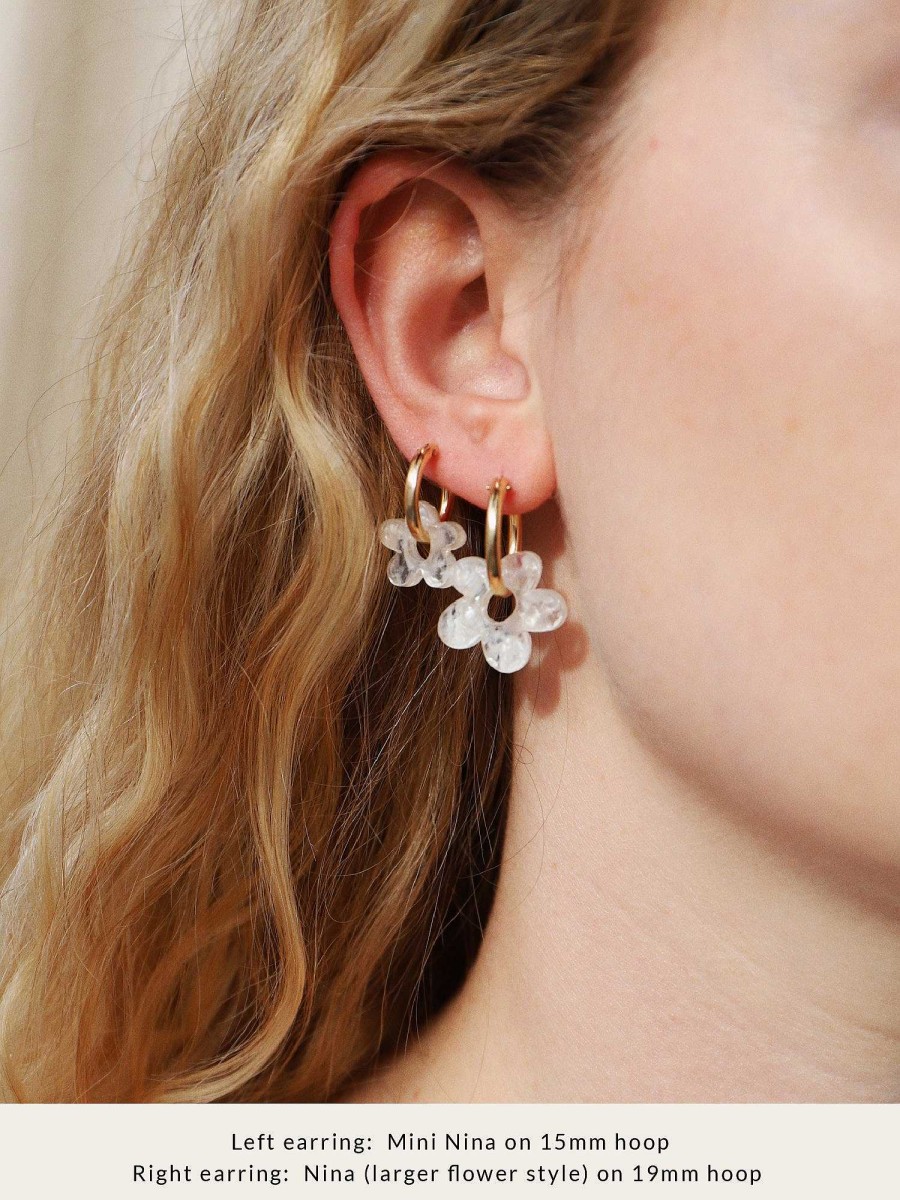 Earrings Wolf & Moon | Mini Nina Hoops In Off-White