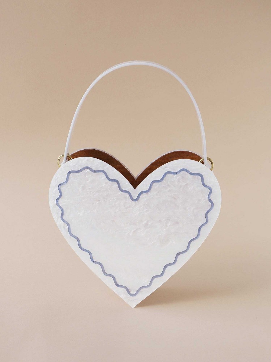 Bags Wolf & Moon | Heart Bag In White