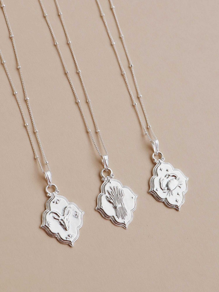 Necklaces Wolf & Moon | Zodiac Necklace - Silver