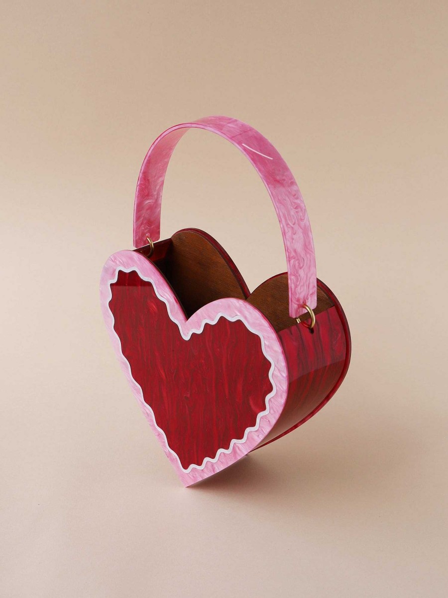 Bags Wolf & Moon | Heart Bag In Pink/Red