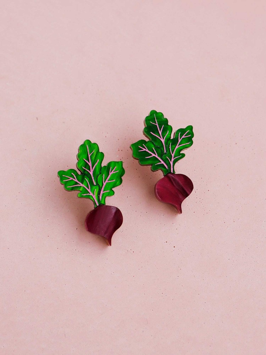 Earrings Wolf & Moon | Beetroot Studs