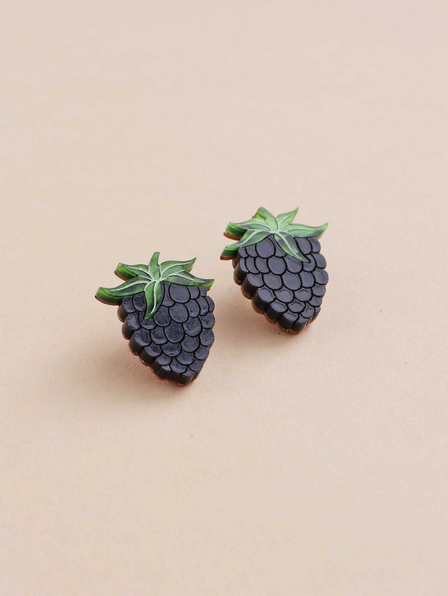 Clip-Ons Wolf & Moon | Blackberry Studs - Clip On