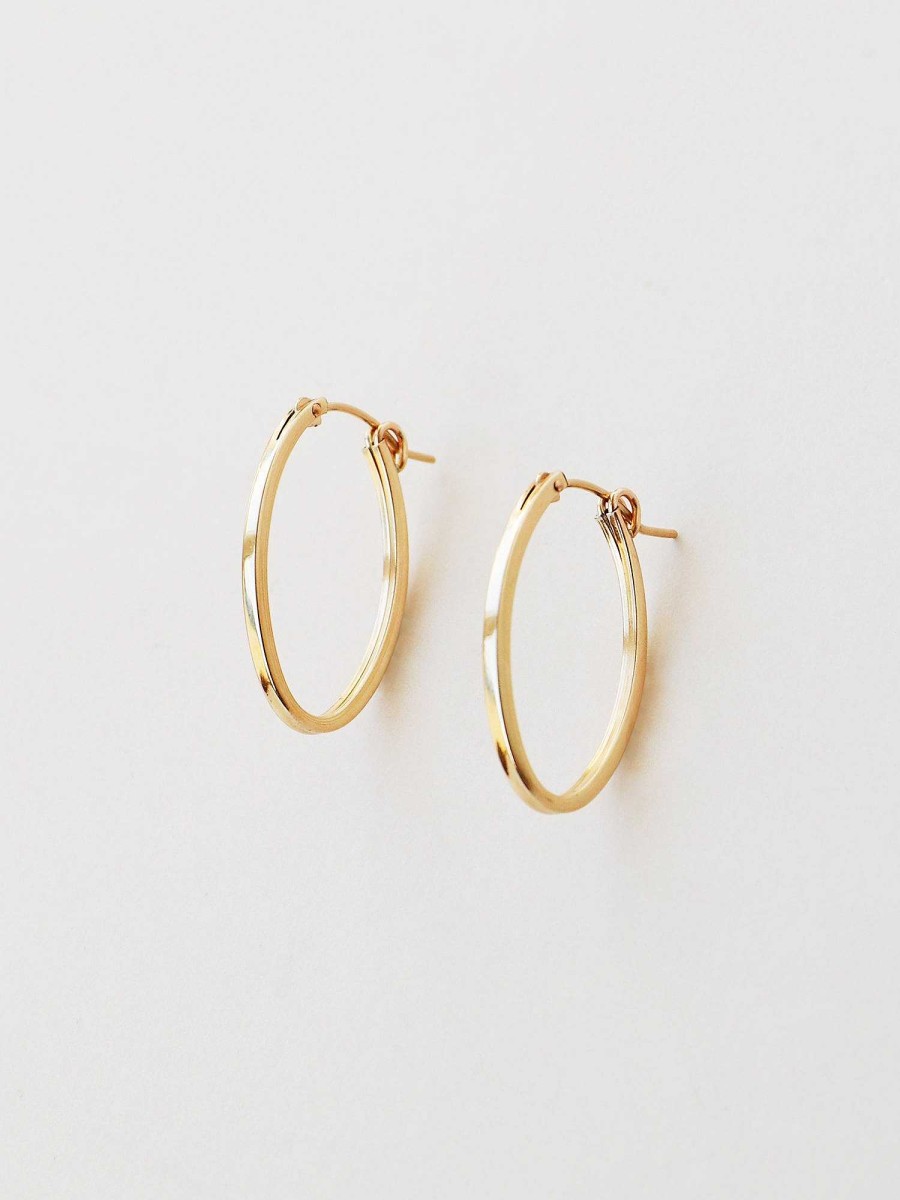 Earrings Wolf & Moon | Gold-Filled Oval Hoops