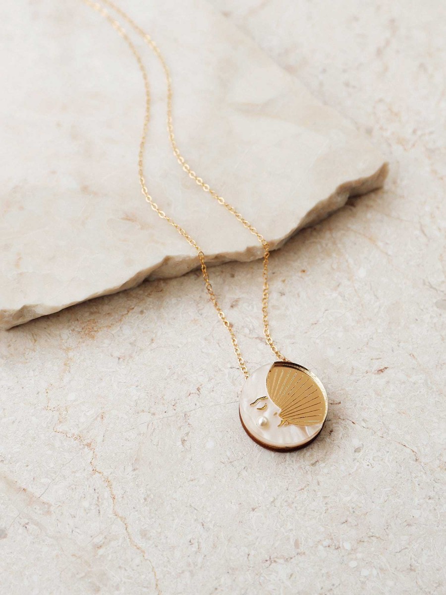 Necklaces Wolf & Moon | Moon Necklace - Gold