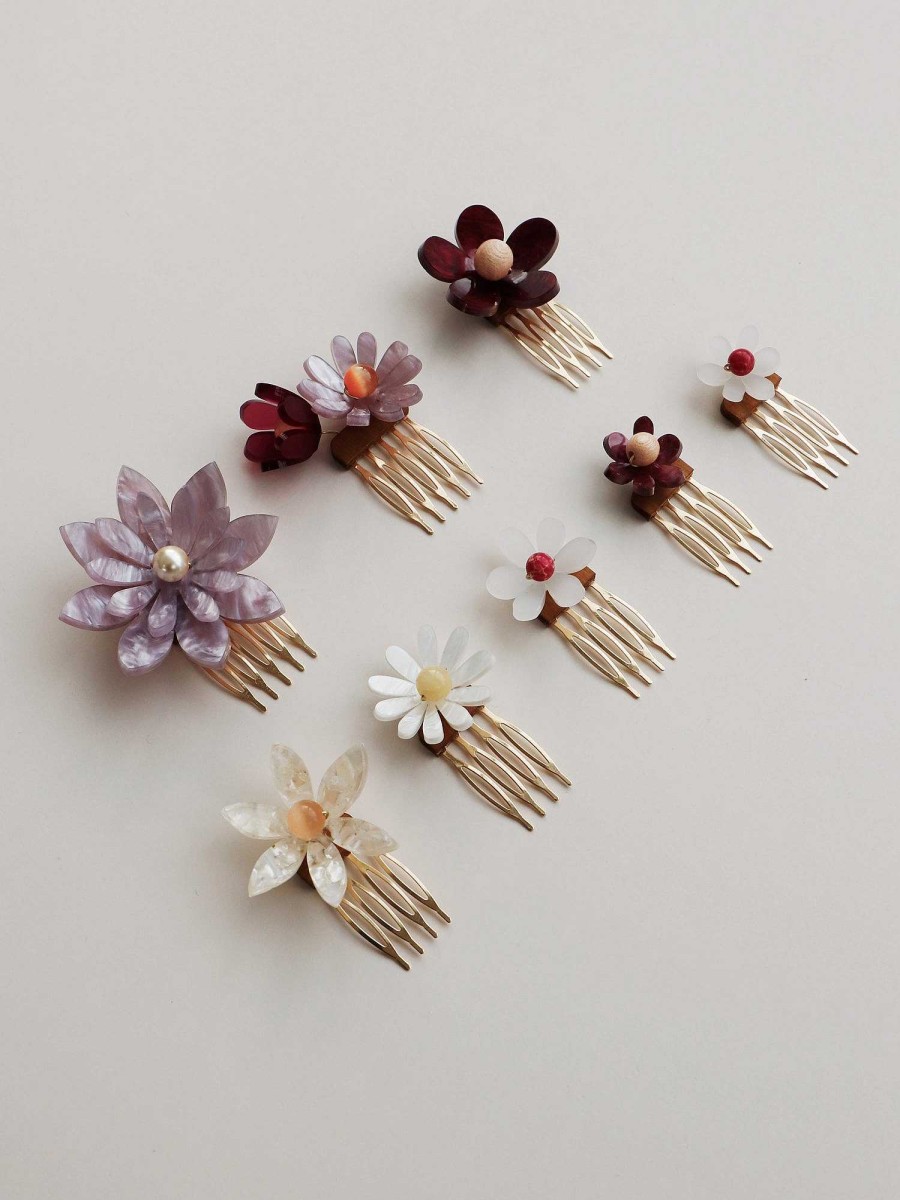 Headpieces Wolf & Moon | Meadow Comb Set In Lilac/Cherry