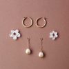 Earrings Wolf & Moon | Nina Charm Hoops In Off-White