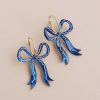 Earrings Wolf & Moon | Bow Hoops In Blue Velvet - Limited Edition