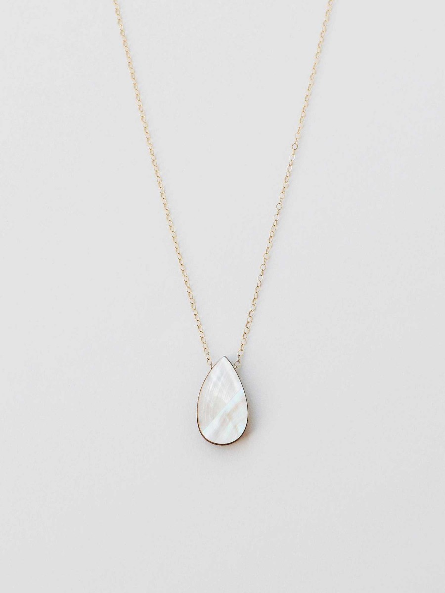 Necklaces Wolf & Moon | Raindrop Necklace In Cream