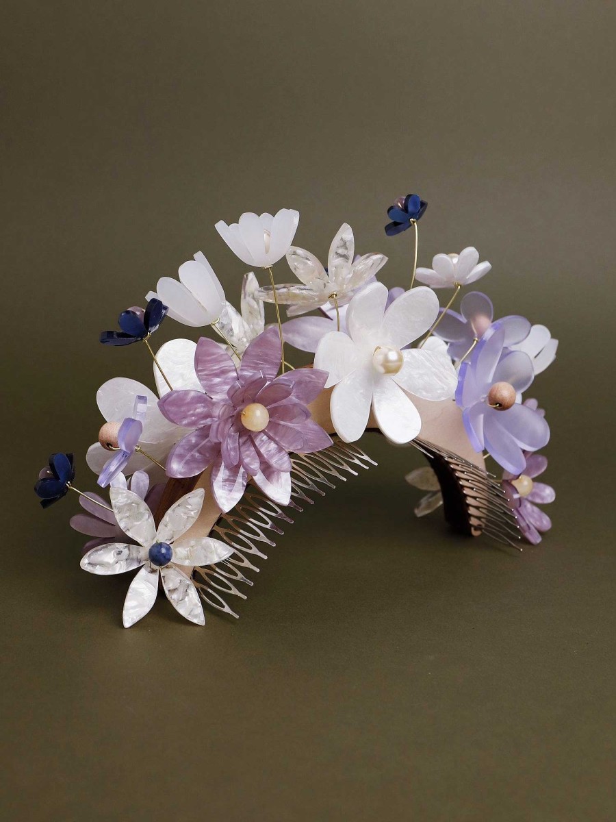 Headpieces Wolf & Moon | Meadow Headpiece In Lilac/Blue