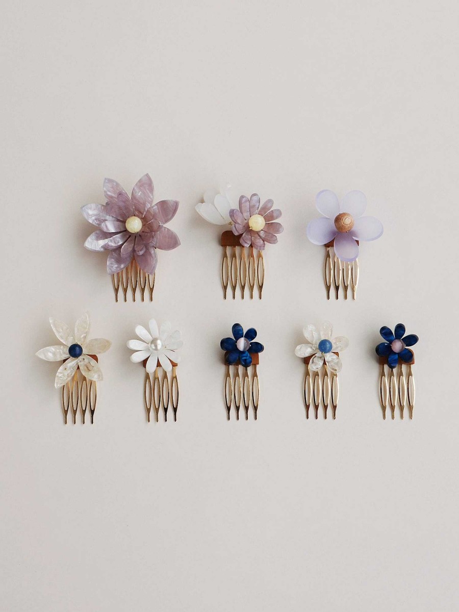 Headpieces Wolf & Moon | Meadow Comb Set In Lilac/Blue