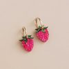 Earrings Wolf & Moon | Raspberry Hoops