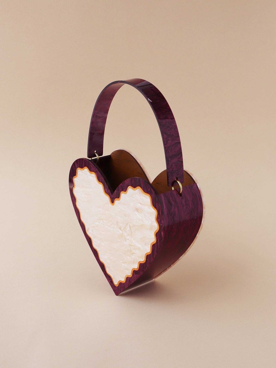 Bags Wolf & Moon | Heart Bag In Cherry/Cream