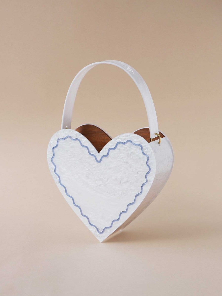 Bags Wolf & Moon | Heart Bag In White