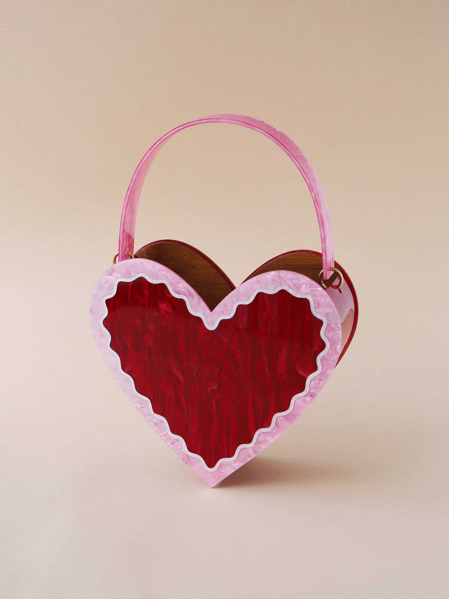 Bags Wolf & Moon | Heart Bag In Pink/Red