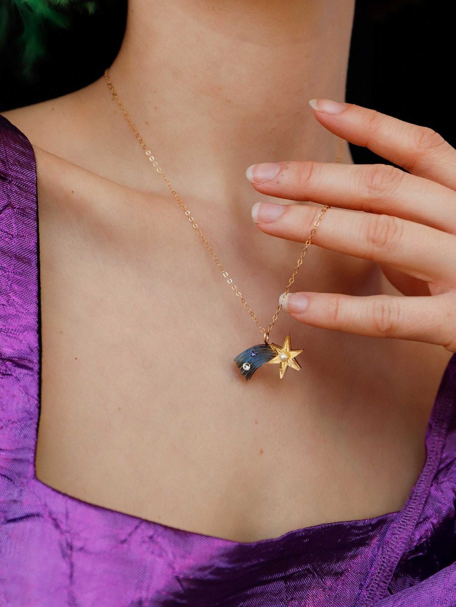 Necklaces Wolf & Moon | Shooting Star Necklace