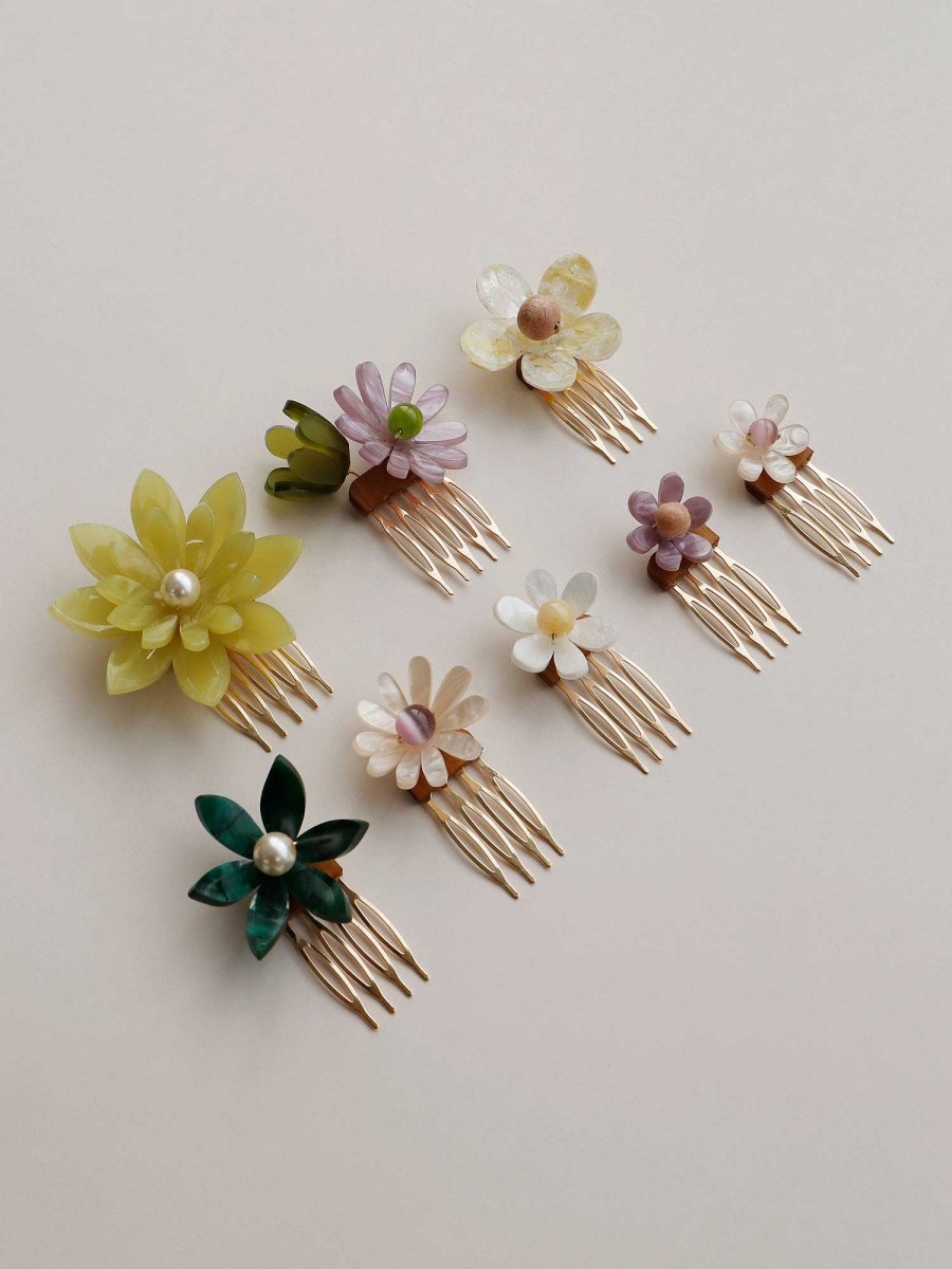 Headpieces Wolf & Moon | Meadow Comb Set In Green