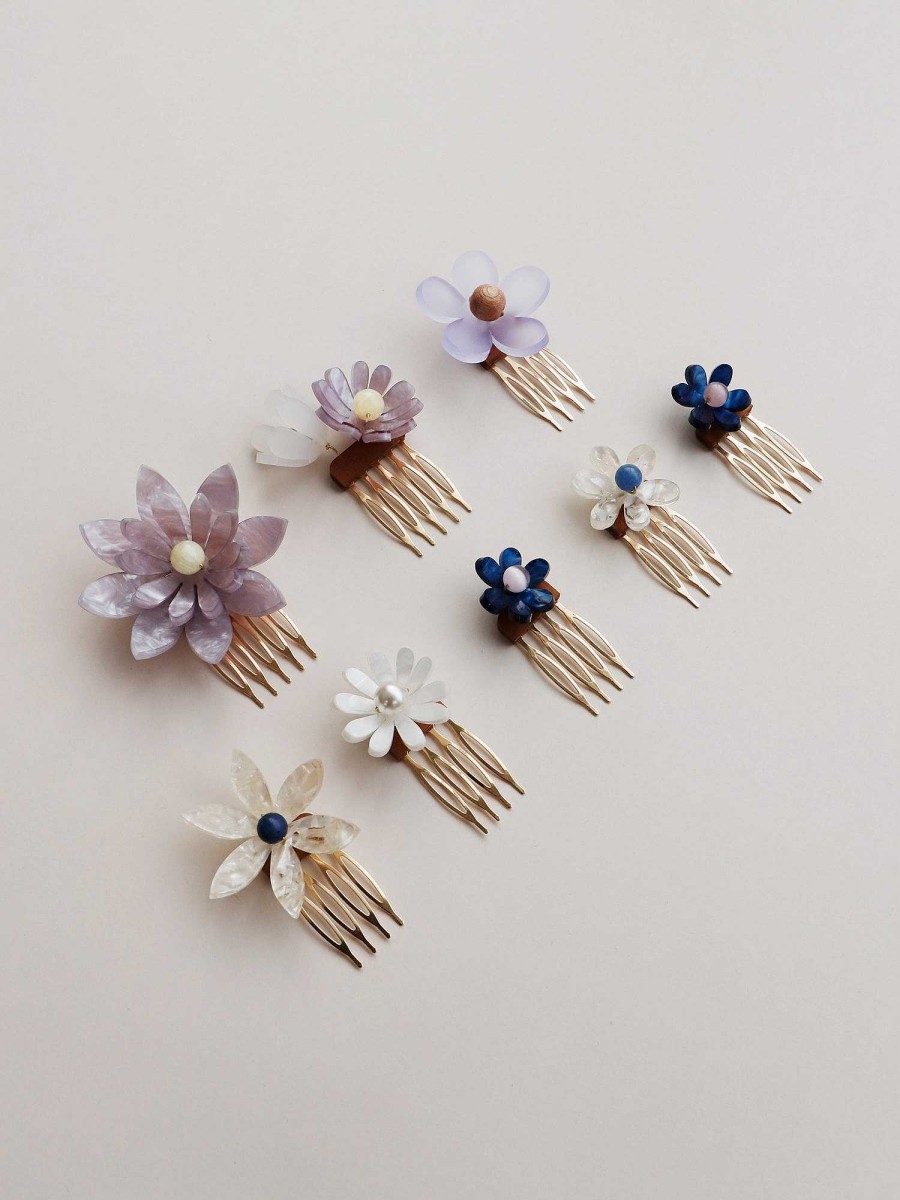 Hair Clips Wolf & Moon | Meadow Comb Set In Lilac/Blue