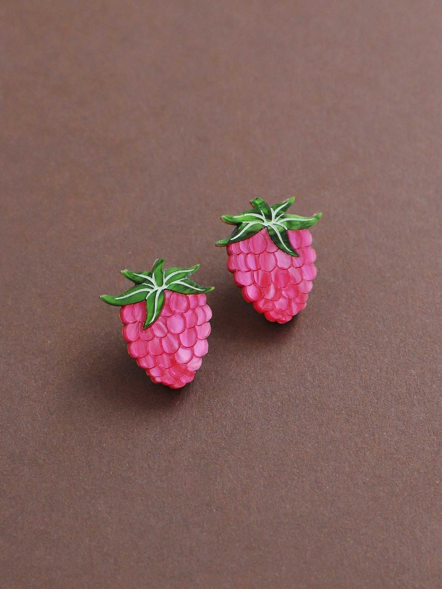 Earrings Wolf & Moon | Raspberry Studs