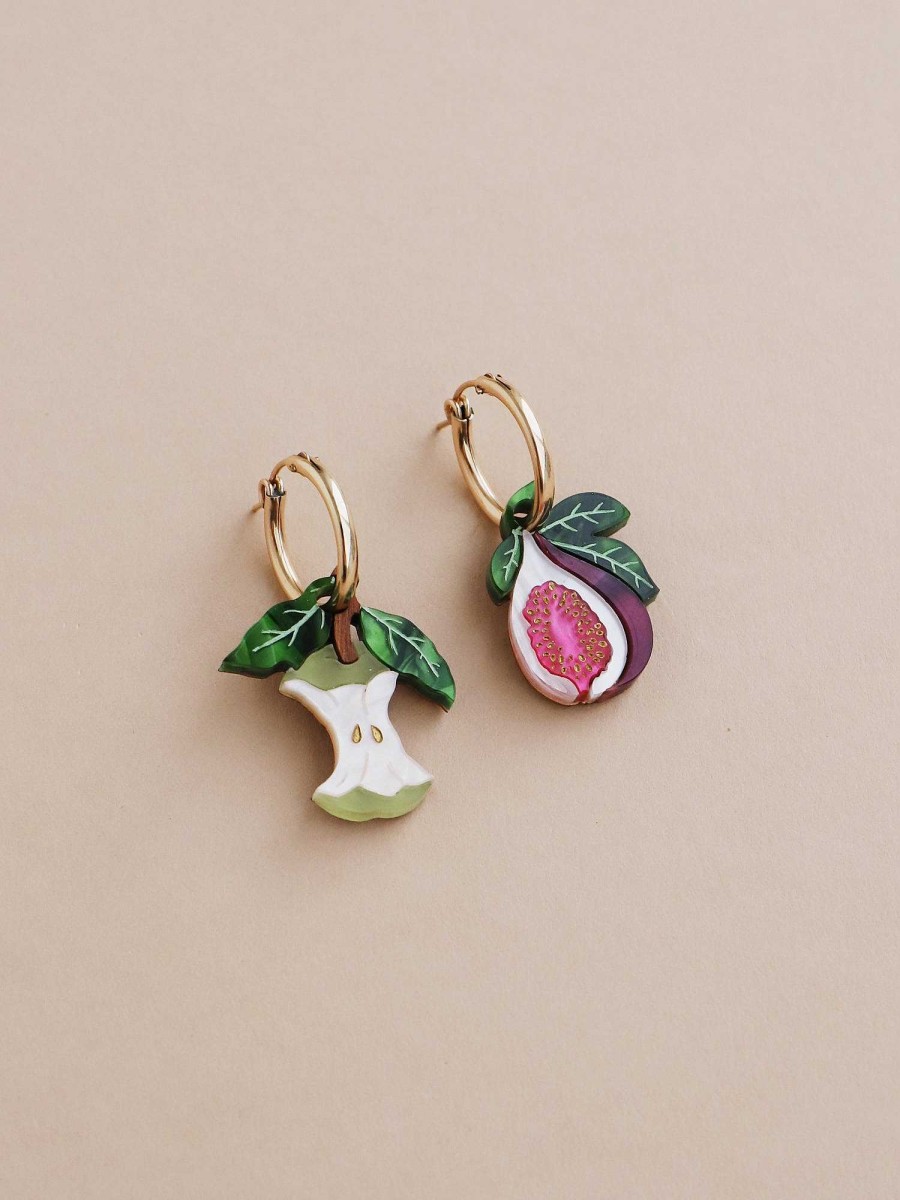 Earrings Wolf & Moon | Apple & Fig Hoops