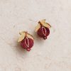 Earrings Wolf & Moon | Mini Pomegranate Studs - Clip-On