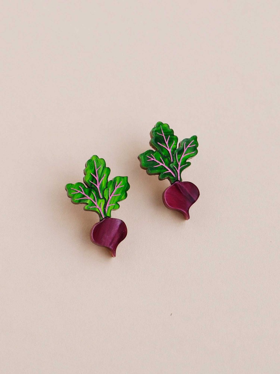 Earrings Wolf & Moon | Beetroot Studs