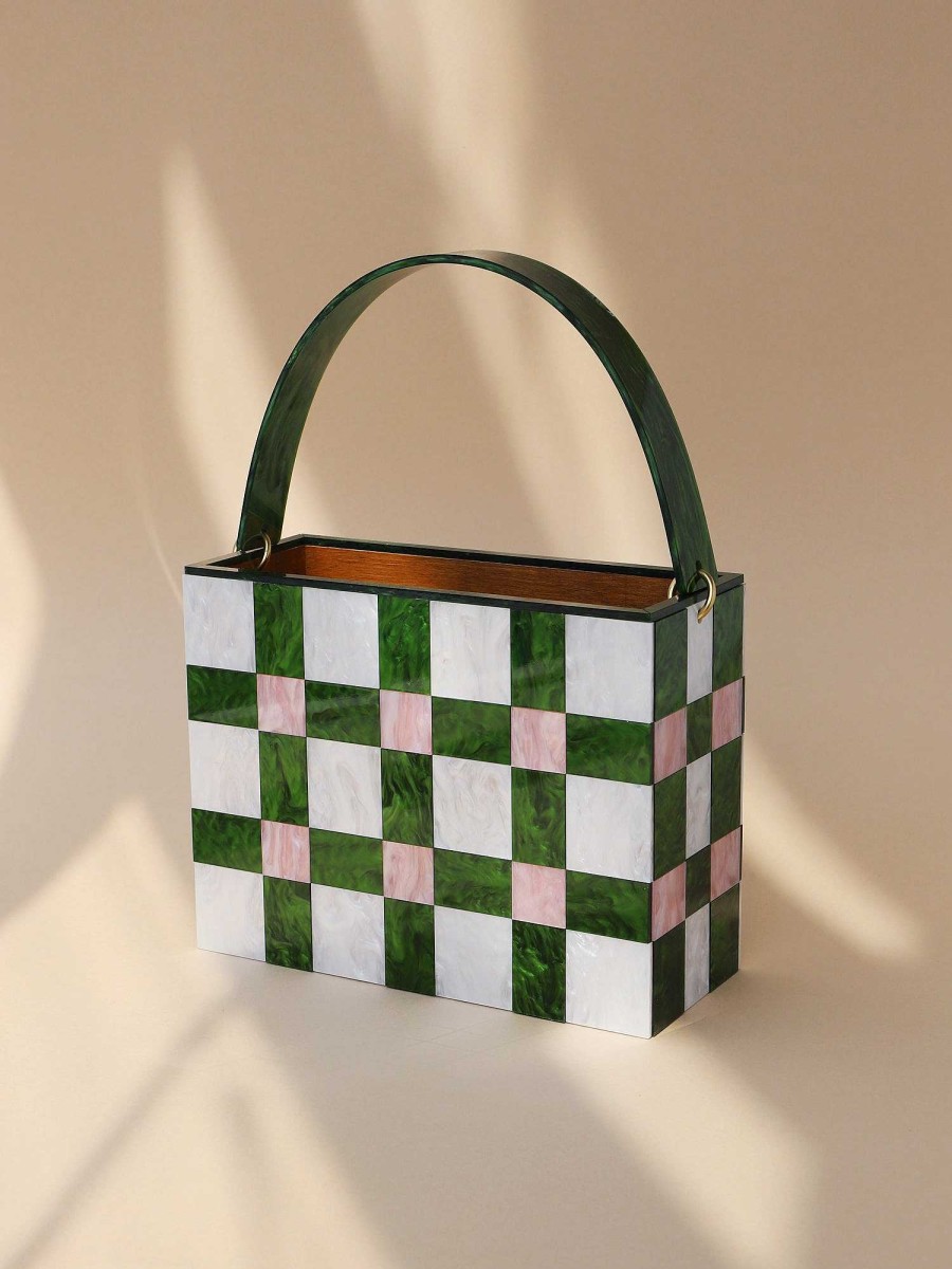 Bags Wolf & Moon | Picnic Bag In Green/Pink